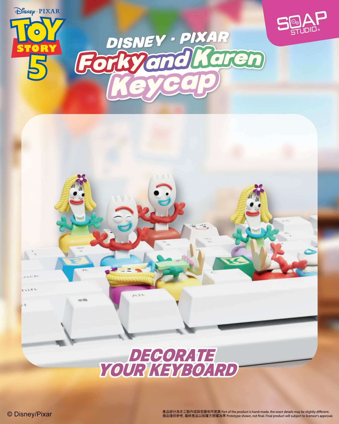 <快將推出> PX829A 皮克斯小叉和凱倫鍵帽 Disney.Pixar Forky and Karen Keycap