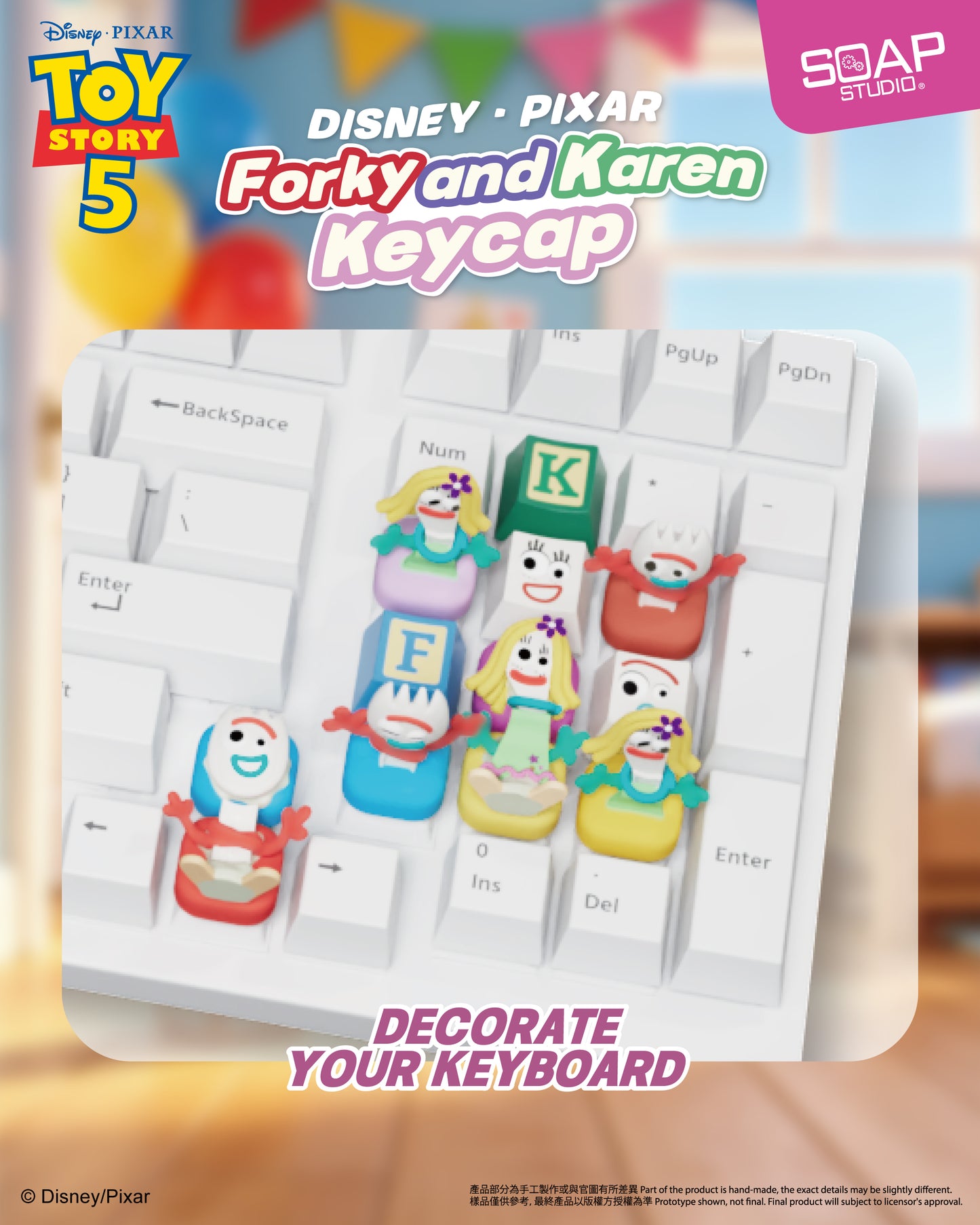 <快將推出> PX829A 皮克斯小叉和凱倫鍵帽 Disney.Pixar Forky and Karen Keycap