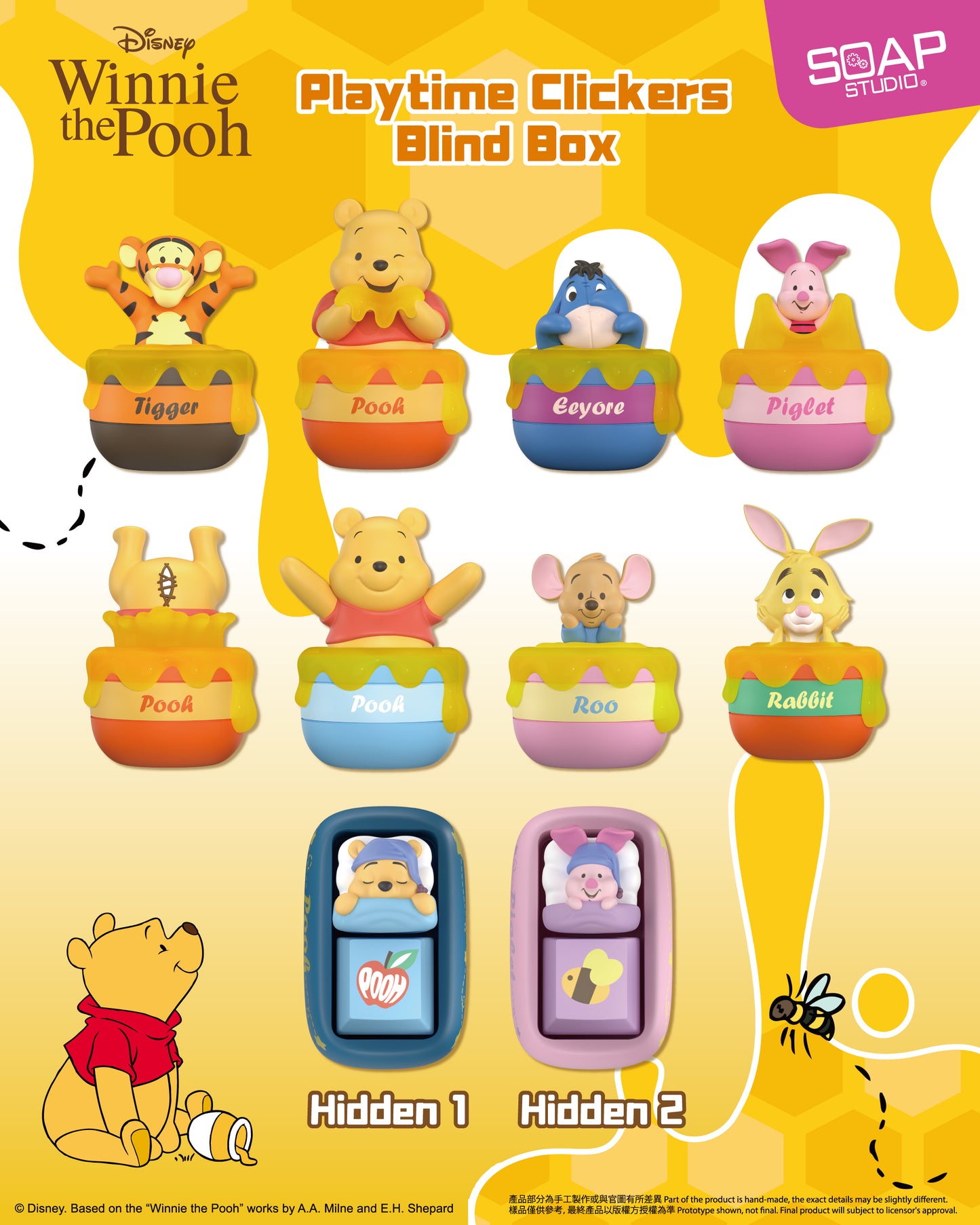 <推出日期:2026年第三季> DY830A 迪士尼小熊维尼游戲時間按鍵帽盲盒 Disney Winnie the pooh Playtime Clickers Blind Box