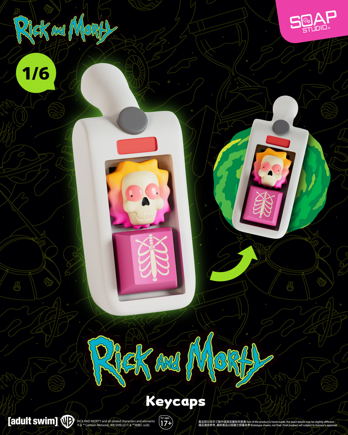 Coming soon: CA835A Rick & Morty Multiverse Portal Gun Keycaps