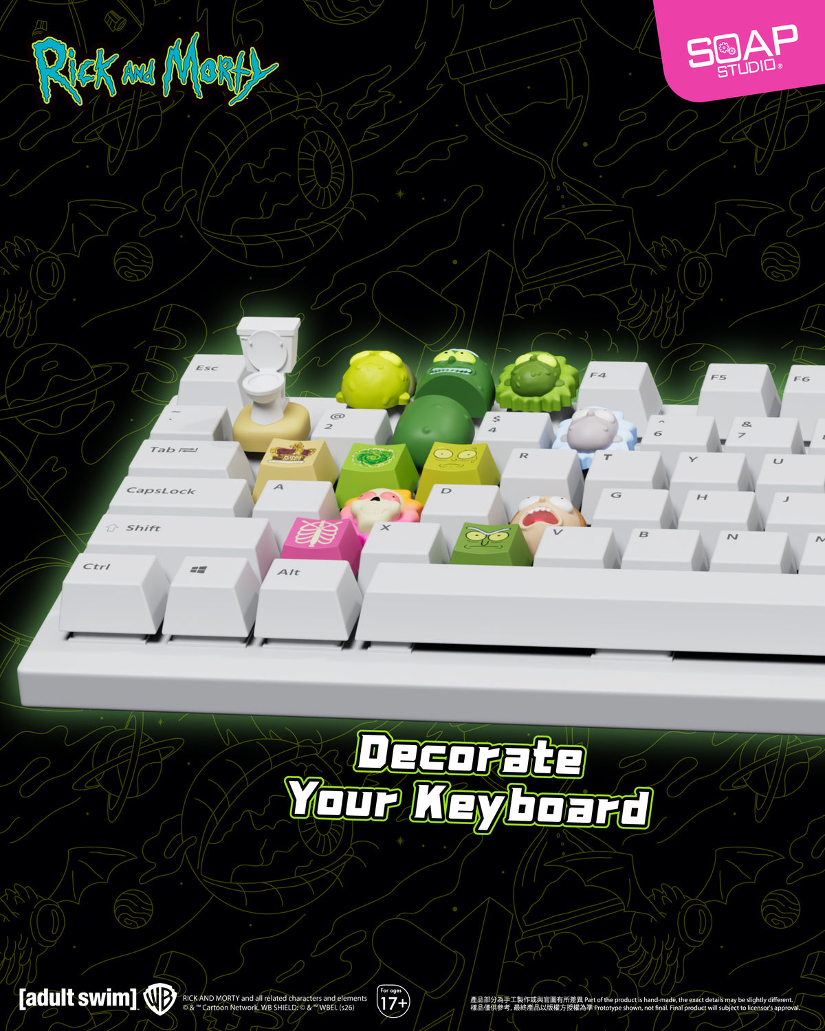 Coming soon: CA835A Rick & Morty Multiverse Portal Gun Keycaps