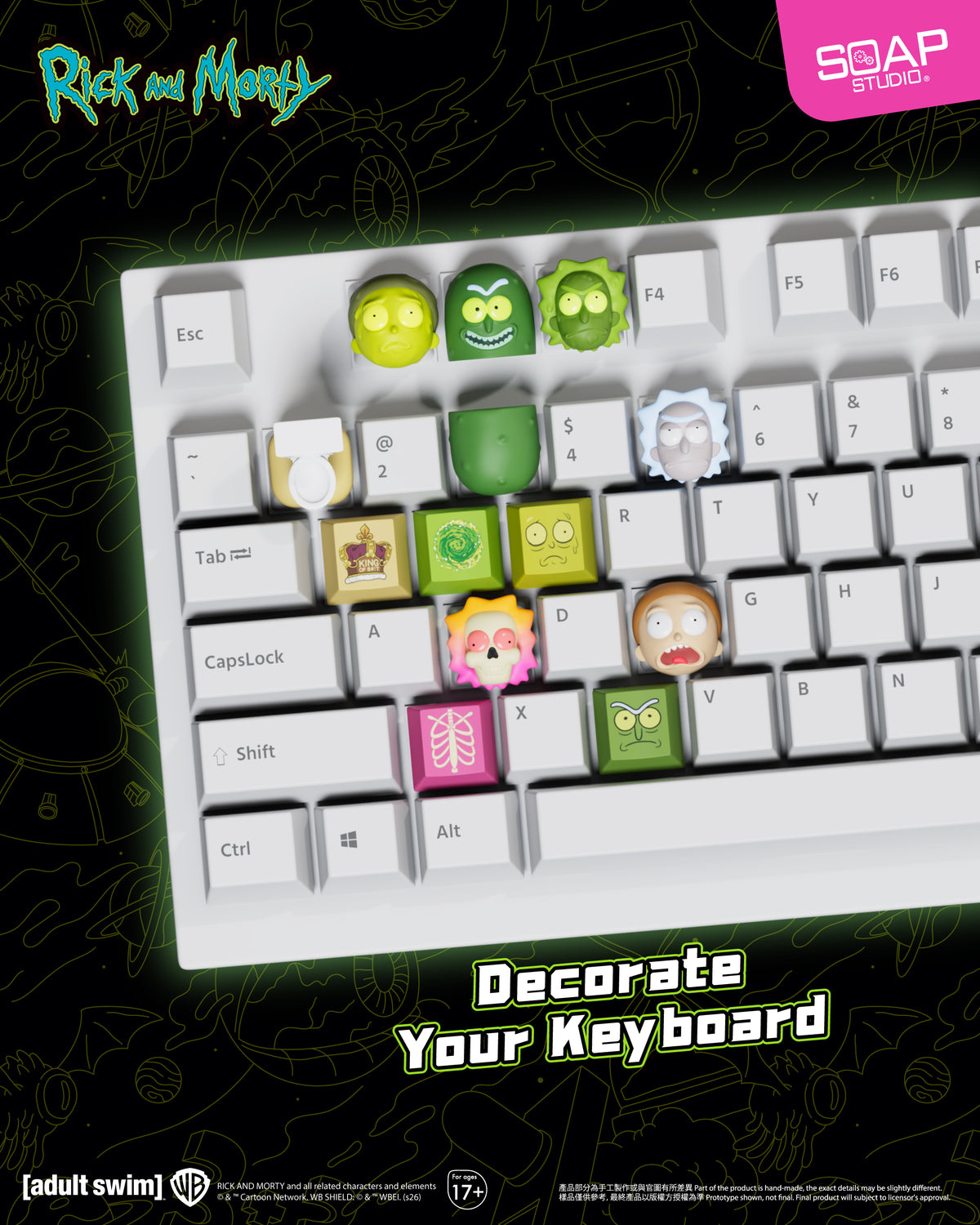 Coming soon: CA835A Rick & Morty Multiverse Portal Gun Keycaps