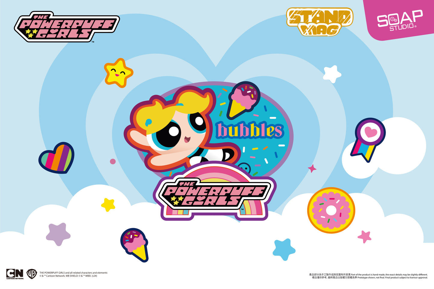 CA812 The Powerpuff Girls Standing Magnetic Badge Blind Box(6pcs/set)