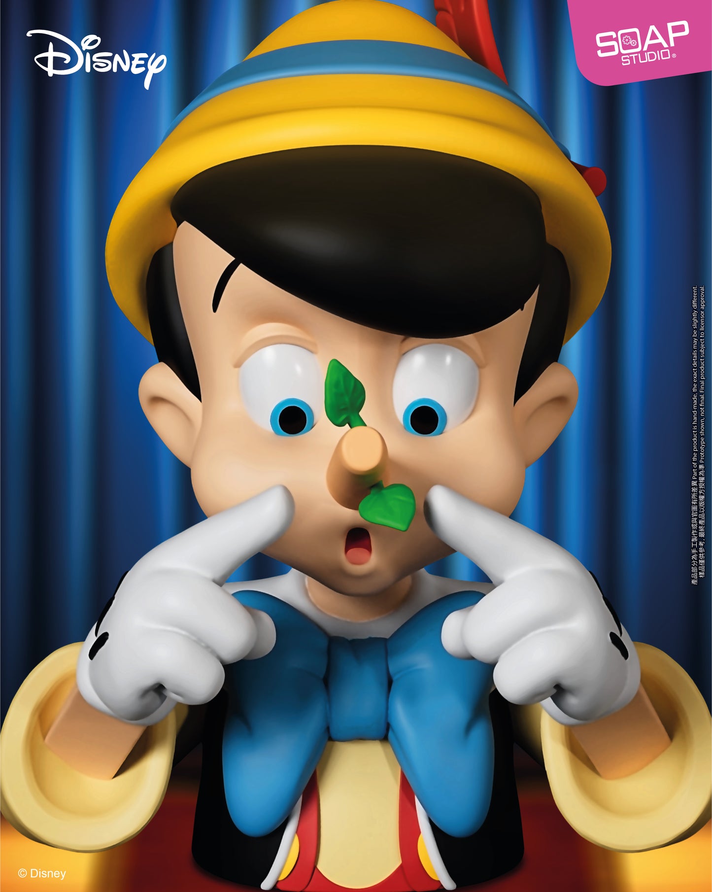 DY910  Disney Pinocchio Lying Mini Bust