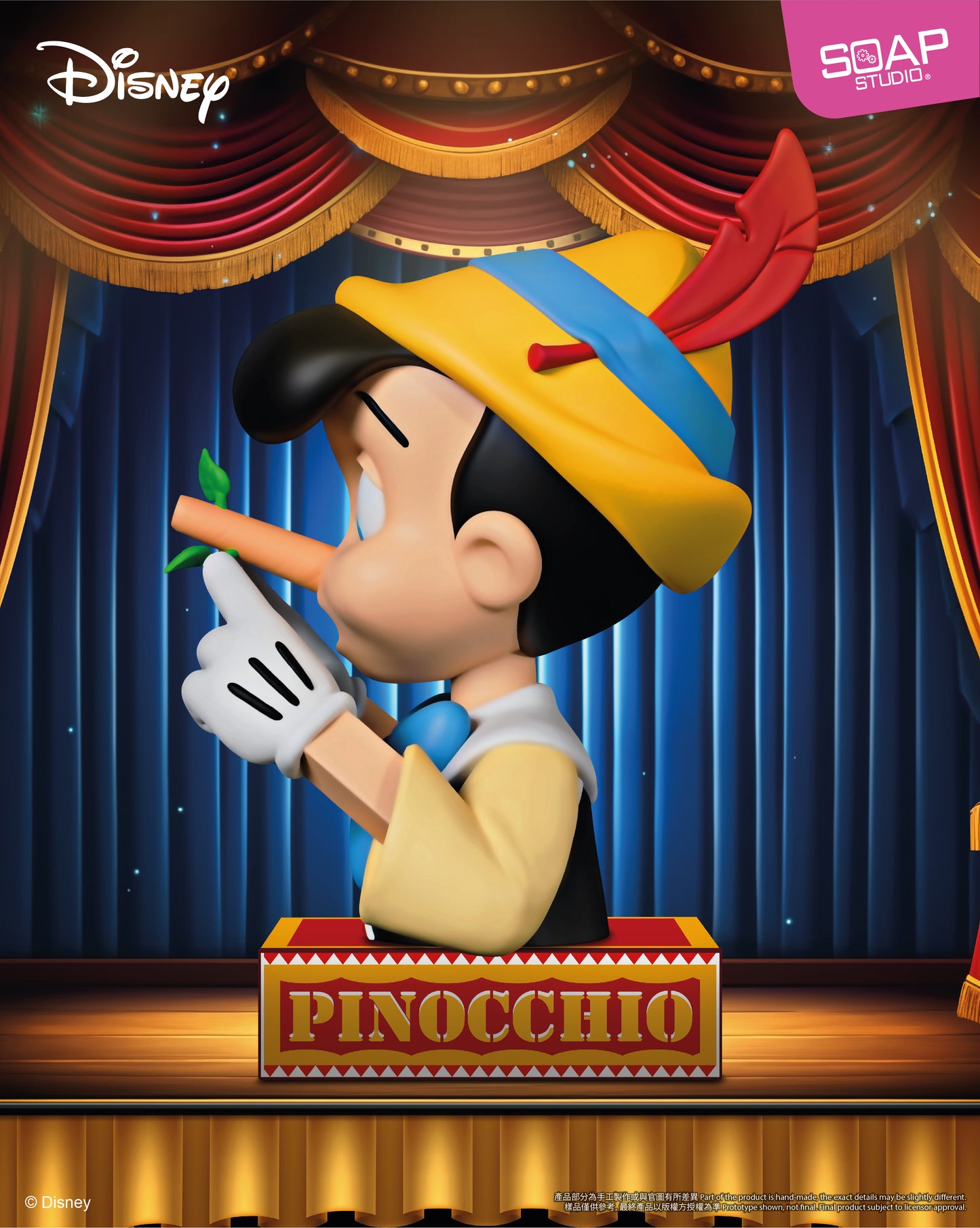 DY910  Disney Pinocchio Lying Mini Bust