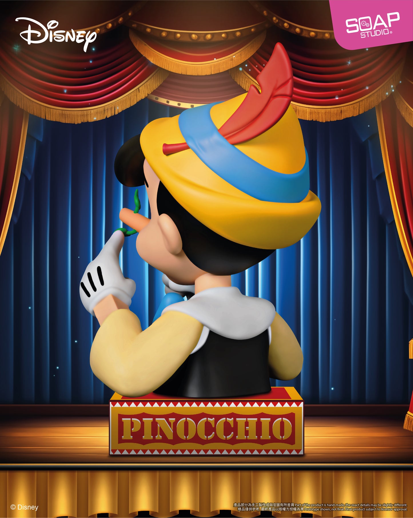 DY910  Disney Pinocchio Lying Mini Bust