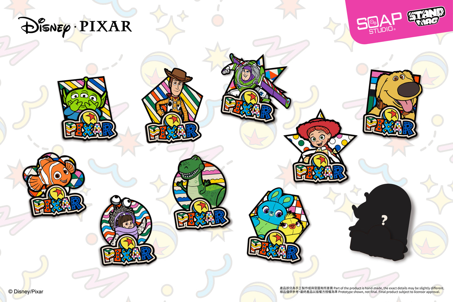 PX816  Disney Pixar Standing Magnetic Badge(9pcs/set)